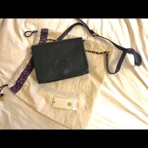 Tory Burch Marion combo crossbody black leather
